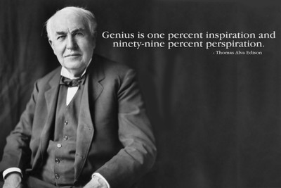 

Onebuy Thomas Alva Edison Famous Quote HD Wall Poster Fine Art Print(12 inch X 18 inch, Rolled)