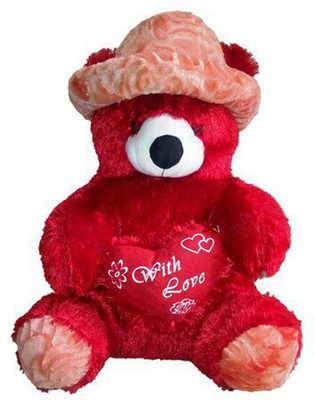 

HM Teddy Bear Holading A Heart With Hat - 48 inch(Red)