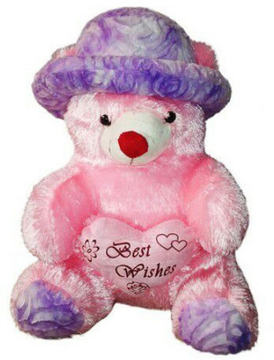 

HM Teddy Bear With Cap - 36 inch(Red, Pink, Brown), Brown;pink;red