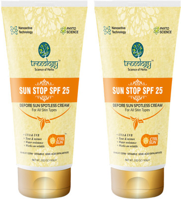 

Treeology Sun Stop SPF 25 Cream (Pack Of 2) - SPF 25 PA++(60 g)
