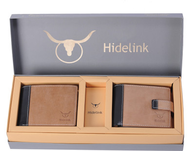 

Hidelink Men Multicolor Genuine Leather Wallet(5 Card Slots), Brown & tan