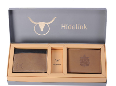 

Hidelink Men Brown Genuine Leather Wallet(5 Card Slots)