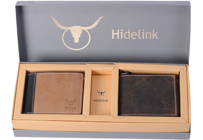 

Hidelink Men Brown Genuine Leather Wallet(5 Card Slots)
