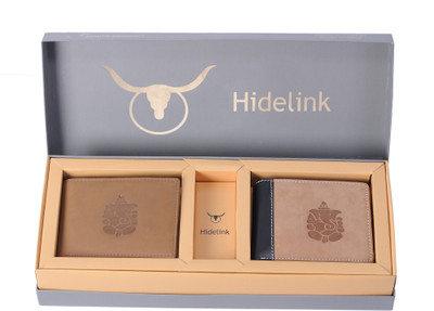 

Hidelink Men Multicolor Genuine Leather Wallet(5 Card Slots), Tan & brown
