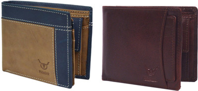 

Hidelink Men Brown Genuine Leather Wallet(7 Card Slots), Light & dark brown