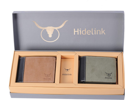 

Hidelink Men Multicolor Genuine Leather Wallet(5 Card Slots), Brown & green