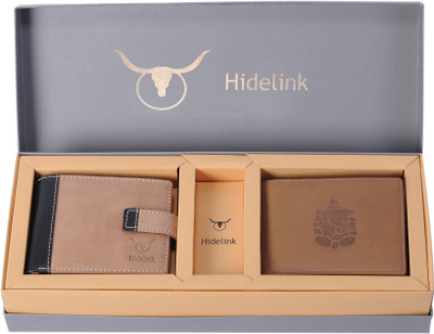 

Hidelink Men Multicolor Genuine Leather Wallet(5 Card Slots), Brown & tan