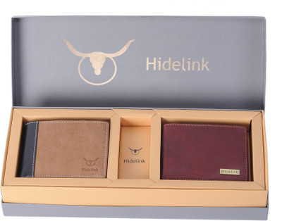 

Hidelink Men Multicolor Genuine Leather Wallet(5 Card Slots), Dark brown & reddish brown