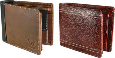 

Hidelink Men Multicolor Genuine Leather Wallet(7 Card Slots), Dark brown & chocolate brown