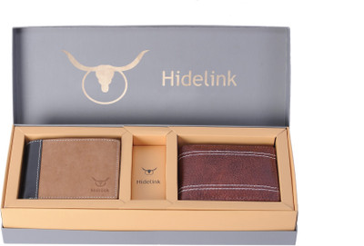 

Hidelink Men Multicolor Genuine Leather Wallet(5 Card Slots), Dark brown & chocolate brown