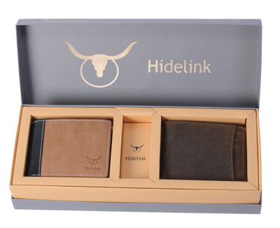 

Hidelink Men Brown Genuine Leather Wallet(5 Card Slots)