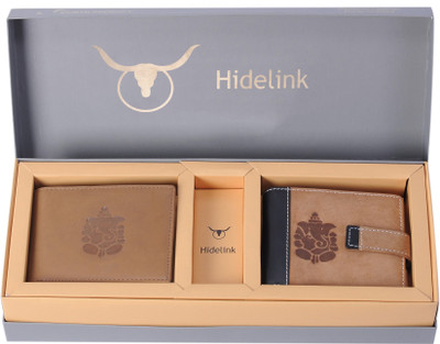 

Hidelink Men Multicolor Genuine Leather Wallet(5 Card Slots), Tan & brown