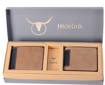 

Hidelink Men Multicolor Genuine Leather Wallet(5 Card Slots), Brown & tan