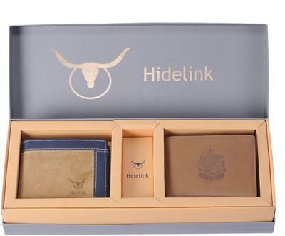 

Hidelink Men Multicolor Genuine Leather Wallet(5 Card Slots), Brown & khaki
