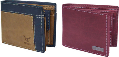 

Hidelink Men Multicolor Genuine Leather Wallet(7 Card Slots), Brown & reddish brown