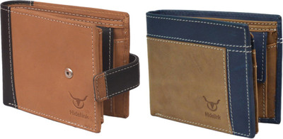 

Hidelink Men Multicolor Genuine Leather Wallet(7 Card Slots), Tan & brown
