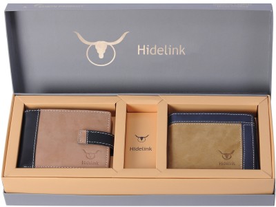 

Hidelink Men Multicolor Genuine Leather Wallet(5 Card Slots), Tan & brown