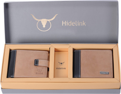 

Hidelink Men Tan Genuine Leather Wallet(5 Card Slots)