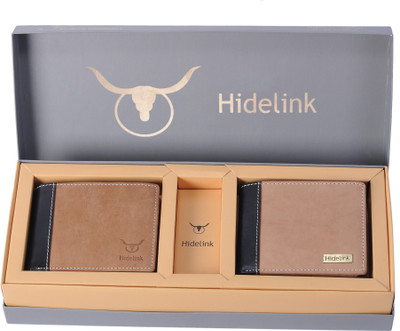 

Hidelink Men Multicolor Genuine Leather Wallet(5 Card Slots), Brown & tan