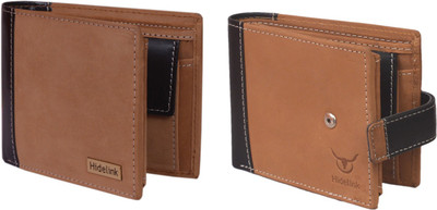 

Hidelink Men Tan Genuine Leather Wallet(7 Card Slots)