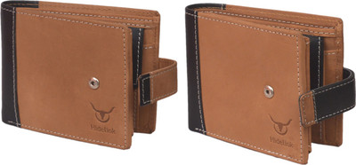 

Hidelink Men Tan Genuine Leather Wallet(7 Card Slots)