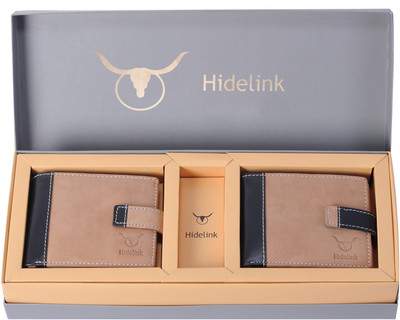 

Hidelink Men Tan Genuine Leather Wallet(5 Card Slots)
