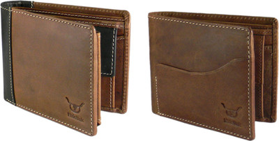 

Hidelink Men Brown Genuine Leather Wallet(7 Card Slots)