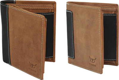 

Hidelink Men Brown Genuine Leather Wallet(7 Card Slots)