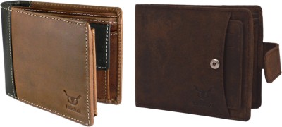 

Hidelink Men Brown Genuine Leather Wallet(7 Card Slots)