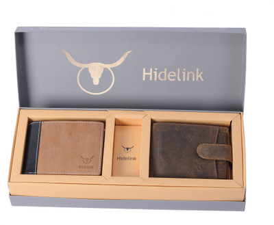 

Hidelink Men Brown Genuine Leather Wallet(5 Card Slots)