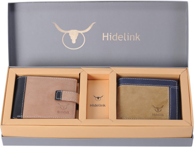 

Hidelink Men Multicolor Genuine Leather Wallet(5 Card Slots), Brown & tan