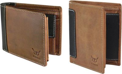 

Hidelink Men Brown Genuine Leather Wallet(7 Card Slots)