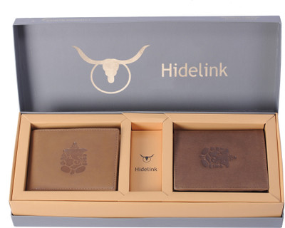 

Hidelink Men Brown Genuine Leather Wallet(5 Card Slots)