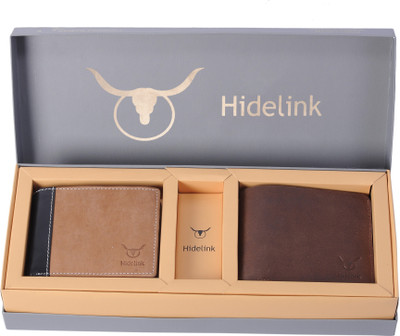 

Hidelink Men Brown Genuine Leather Wallet(5 Card Slots)