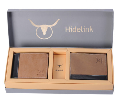 

Hidelink Men Brown Genuine Leather Wallet(5 Card Slots)