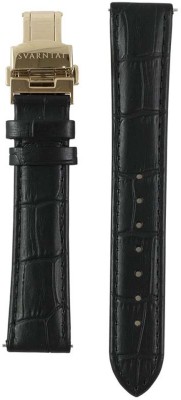 Svarntai Svarntai Women's Rose Gold Alberni Strap 18 mm Genuine Italian Leather With Deployment Clasp Watch Strap(Jet Black)   Watches  (Svarntai)