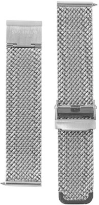Svarntai Svarntai Men's Silver Cordova Strap 20 mm Stainless Steel Mesh Watch Strap(Glossy Silver)   Watches  (Svarntai)