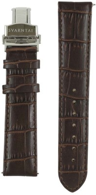 Svarntai Svarntai Men's Silver Robson Strap 20 mm Genuine Italian Leather Strap With Deployment Clasp Watch Strap(Coffee Brown)   Watches  (Svarntai)