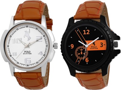 POLO HUNTER PH-3123 Pack Of 2 Silver And Orange Watch  - For Men   Watches  (Polo Hunter)