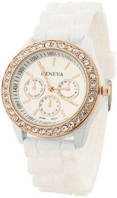 

Miss Perfect Pu Geneva Love Gift Sexy Girl Diamond Studded Watch - For Women