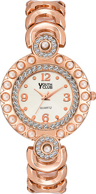 

Youth Club GLD-30 ROSE GOLD MOTI STUDDED DIAL Watch - For Girls