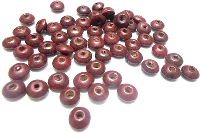 

GOELX Disc wooden beads brown for jewellery making/ crafts/ hangings- pack of 100