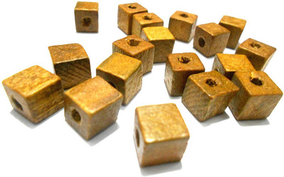 

GOELX Square DIY wooden beads nature wood 12mm for beading,jewellery making,crafts- pack of 50