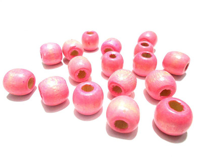 

GOELX Wooden beads 10 mm Rose Pink Colored for jewellery making/ crafts/ hangings- pack of 50