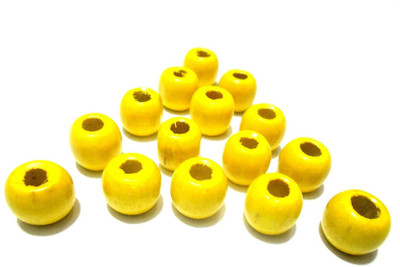 

GOELX Wooden beads 10 mm Yellow for jewellery making/ crafts/ hangings- pack of 50