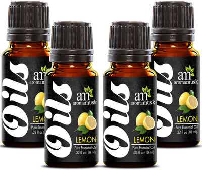 

AromaMusk Lemon Pure Aroma Essential Oil (Therapeutic Grade, Pure & Undiluted) Pack Of 4(10 ml)
