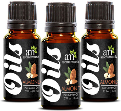 

AromaMusk Sweet Almond Pure Coldpressed Carrier Oil Pack Of 3(10 ml)