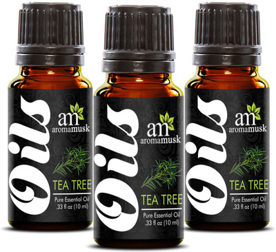 

AromaMusk 100% Natural Tea Tree Essential Oil (Therapeutic Grade, Pure & Undiluted) Pack Of 3(10 ml)