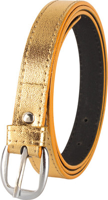 

Styles Creation Women Party Gold Artificial Leather Belt, Golden