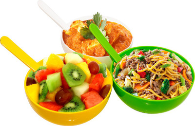 

OLIVEWARE ROUND BIG BOWL WITH SPOON Plastic Bowl Set(Multicolor, Pack of 6)